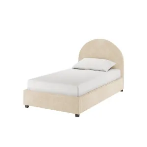 Lunia Bouclé Bed Frame w/ Gas Lift Storage - Beige Cream by Luxo, a Beds & Bed Frames for sale on Style Sourcebook