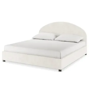 Lunia Bouclé Bed Frame w/ Gas Lift Storage - White Cream by Luxo, a Beds & Bed Frames for sale on Style Sourcebook