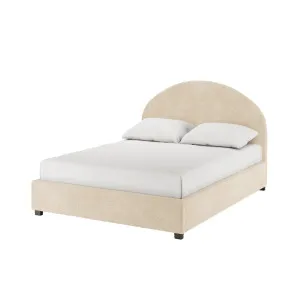Lunia Bouclé Bed Frame w/ Gas Lift Storage - Beige Cream by Luxo, a Beds & Bed Frames for sale on Style Sourcebook