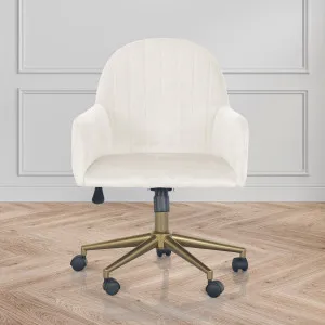 Darren Adjustable Velvet Swivel Office Chair w/ Castor Leg by Luxo, a Chairs for sale on Style Sourcebook