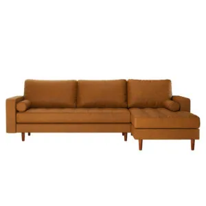 Claude 3-Seater PU Leather Sofa with Chaise by Luxo, a Sofas for sale on Style Sourcebook