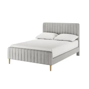 Seneca Upholstered Velvet Bed - Slate by Luxo, a Beds & Bed Frames for sale on Style Sourcebook