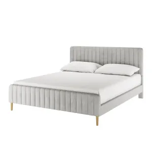 Seneca Upholstered Velvet Bed - Slate by Luxo, a Beds & Bed Frames for sale on Style Sourcebook