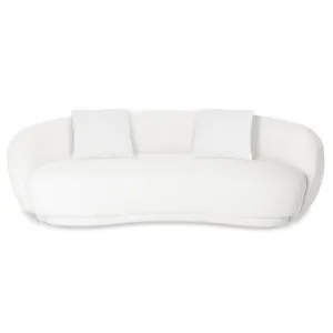 Janelle 213cm Curved Boucle 3.5-Seater Sofa - White Cream by Luxo, a Sofas for sale on Style Sourcebook