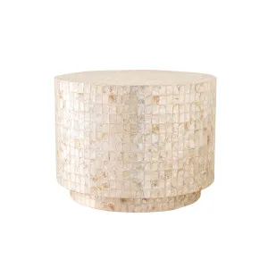 Tiffany 48cm Mother of Pearl Inlay Side Table by Luxo Home Decor, a Side Table for sale on Style Sourcebook