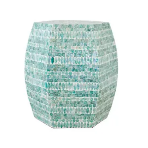 Lien Mother of Pearl Inlay Side Table - Green Jade by Luxo Home Decor, a Side Table for sale on Style Sourcebook
