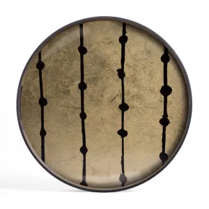 Ethnicraft Gold Leaf Dots Glass Tray by null, a Trays for sale on Style Sourcebook