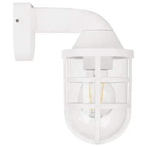 Havit Marina Caged Exterior Wall Light White by Havit, a Outdoor Lighting for sale on Style Sourcebook
