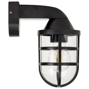 Havit Marina Caged Exterior Wall Light Black by Havit, a Outdoor Lighting for sale on Style Sourcebook