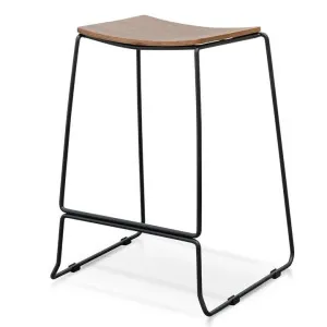 Ex Display - Apollo Bar Stool With Walnut Timber Seat - Black Frame by Interior Secrets - AfterPay Available by Interior Secrets, a Bar Stools for sale on Style Sourcebook