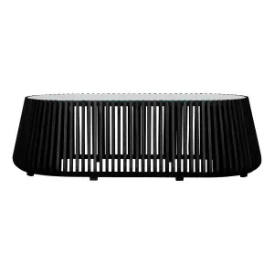 Pila Oval Coffee Table 140cm in Black / Glass by OZ Design, a Coffee Table for sale on Style Sourcebook