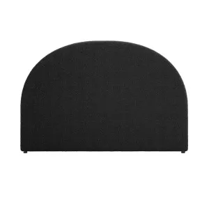 Florus Boucle Upholstered Round Bed Headboard - Black by Luxo, a Bed Heads for sale on Style Sourcebook