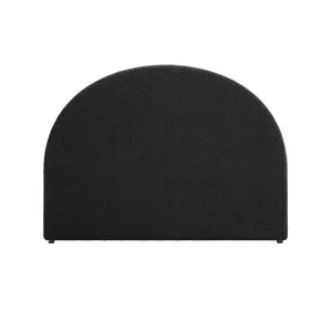 Florus Boucle Upholstered Round Bed Headboard - Black by Luxo, a Bed Heads for sale on Style Sourcebook