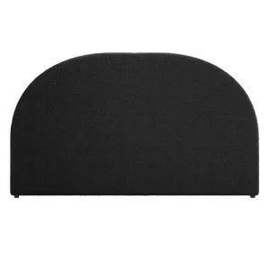 Florus Boucle Upholstered Round Bed Headboard - Black by Luxo, a Bed Heads for sale on Style Sourcebook