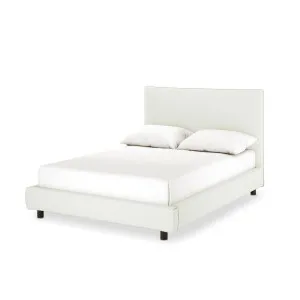 Havvan Linen Upholstered  Fabric Bed Frame - White Off by Luxo, a Beds & Bed Frames for sale on Style Sourcebook