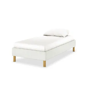 Gallus Linen Upholstered Fabric Bed Base - White Off by Luxo, a Beds & Bed Frames for sale on Style Sourcebook