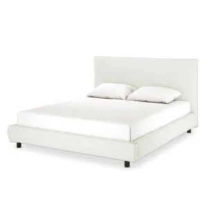 Havvan Linen Upholstered  Fabric Bed Frame - White Off by Luxo, a Beds & Bed Frames for sale on Style Sourcebook