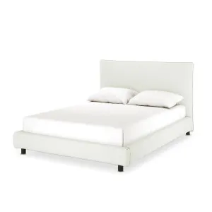 Havvan Linen Upholstered  Fabric Bed Frame - White Off by Luxo, a Beds & Bed Frames for sale on Style Sourcebook
