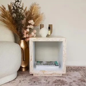 Aurora 42cm Mother of Pearl Inlay Side Table by Luxo Home Decor, a Side Table for sale on Style Sourcebook