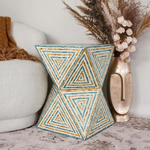 Enki 35cm Mother of Pearl Inlay Side Table by Luxo Home Decor, a Side Table for sale on Style Sourcebook