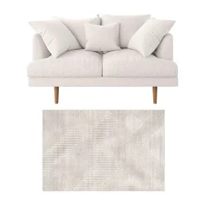 Colton 2 Seater Fabric Sofa with Rug - Cream White by Luxo Furniture, a Sofas for sale on Style Sourcebook
