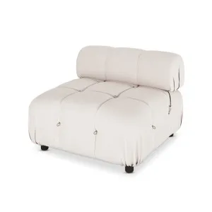 Keila Modular Tufted Single Sofa in Cream Velvet by Luxo Furniture, a Sofas for sale on Style Sourcebook