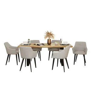 Ernest Dining Table & 6 Ella Dining Chair - Grey Light by Luxo, a Dining Sets for sale on Style Sourcebook