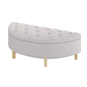 Amina Tufted Linen Fabric Ottoman by Luxo, a Ottomans for sale on Style Sourcebook