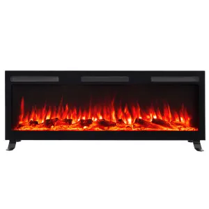 Nebraska 1500W Wall Mounted LED Electric Fireplace in Black by Luxo Home Decor, a Fireplaces for sale on Style Sourcebook