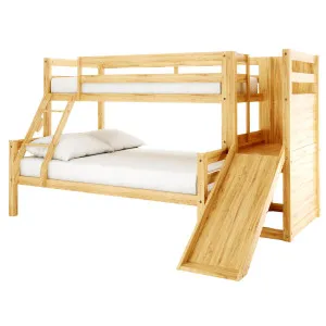 Harel Natural Timber Triple Bunk Bed with Slide by Luxo, a Beds & Bed Frames for sale on Style Sourcebook