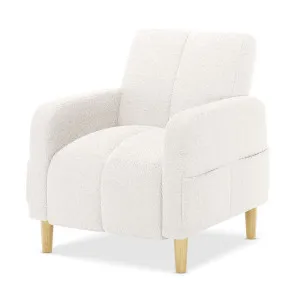 Anica Single Seater Boucle Sofa Chair - White Cream by Luxo, a Sofas for sale on Style Sourcebook