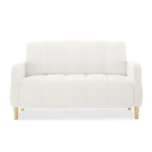 Anica 2 Seater Boucle Sofa Bed - White Cream by Luxo, a Sofas for sale on Style Sourcebook