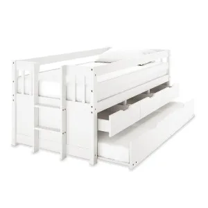 Kiki Solid Single Pine Bed with Trundle & Storage by Luxo, a Beds & Bed Frames for sale on Style Sourcebook