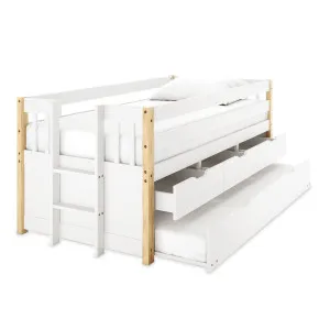Kiki Solid Single Pine Bed with Trundle & Storage by Luxo, a Beds & Bed Frames for sale on Style Sourcebook