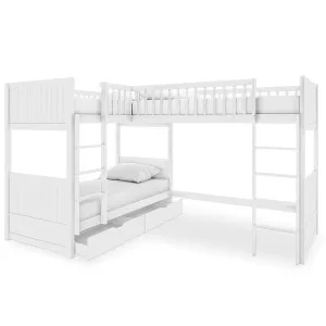 Lucy Corner Loft Triple Bunk Bed - Pine Solid by Luxo, a Beds & Bed Frames for sale on Style Sourcebook