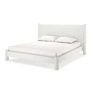 Rhoda Upholstered Boucle Bed - White Cream by Luxo, a Beds & Bed Frames for sale on Style Sourcebook