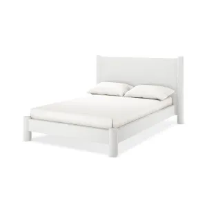 Rhoda Upholstered Boucle Bed - White Cream by Luxo, a Beds & Bed Frames for sale on Style Sourcebook