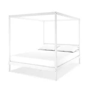 Aurelius Solid Pine 4 Poster Bed Frame - White by Luxo, a Beds & Bed Frames for sale on Style Sourcebook