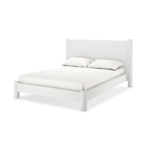 Rhoda Upholstered Boucle Bed - White Cream by Luxo, a Beds & Bed Frames for sale on Style Sourcebook