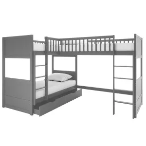 Lucy Corner Loft Triple Bunk Bed - Pine Solid by Luxo, a Beds & Bed Frames for sale on Style Sourcebook
