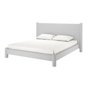 Rhoda Upholstered Boucle Bed - Grey Light by Luxo, a Beds & Bed Frames for sale on Style Sourcebook