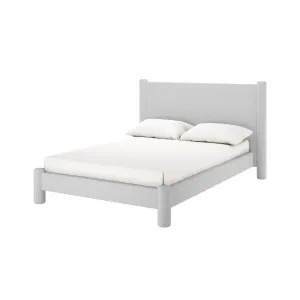 Rhoda Upholstered Boucle Bed - Grey Light by Luxo, a Beds & Bed Frames for sale on Style Sourcebook