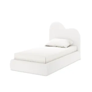 Thales Boucle Bed with Curved Headboard - White Cream by Luxo, a Beds & Bed Frames for sale on Style Sourcebook