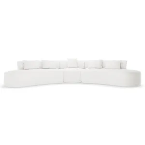 Lyana 7 Seater Boucle Sofa Set - White Cream by Luxo, a Sofas for sale on Style Sourcebook
