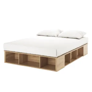 Herais Storage Platform Bed Base - Oak by Luxo, a Beds & Bed Frames for sale on Style Sourcebook