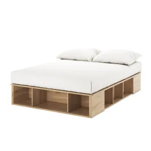 Herais Storage Platform Bed Base - Oak by Luxo, a Beds & Bed Frames for sale on Style Sourcebook