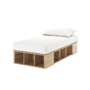 Herais Storage Platform Bed Base - Oak by Luxo, a Beds & Bed Frames for sale on Style Sourcebook