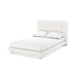 Aina Tufted Boucle Bed Frame - White Cream by Luxo, a Beds & Bed Frames for sale on Style Sourcebook