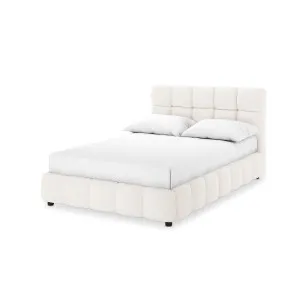 Nikias Tufted Boucle Bed Frame - White Cream by Luxo, a Beds & Bed Frames for sale on Style Sourcebook
