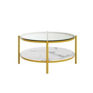 Frances 80cm Tempered Glass Top Coffee Table by Luxo, a Coffee Table for sale on Style Sourcebook